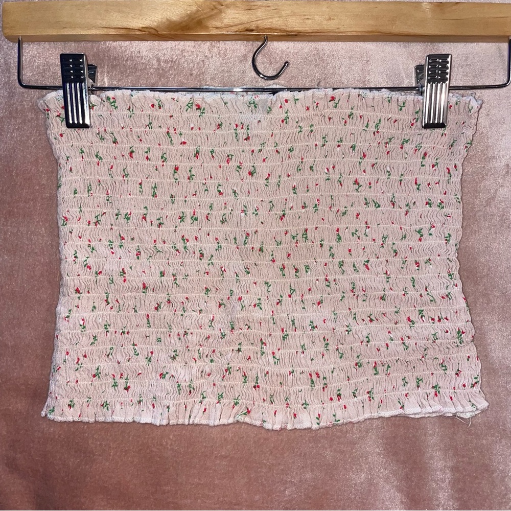 brandy melville pink floral tube top